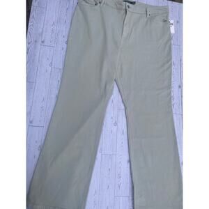 Lauren Ralph Lauren Women’s 20W Pants Light Khaki Beige Straight Leg Plus Size